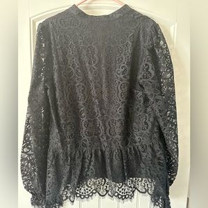 Lilly Pulitzer black lace top, size large